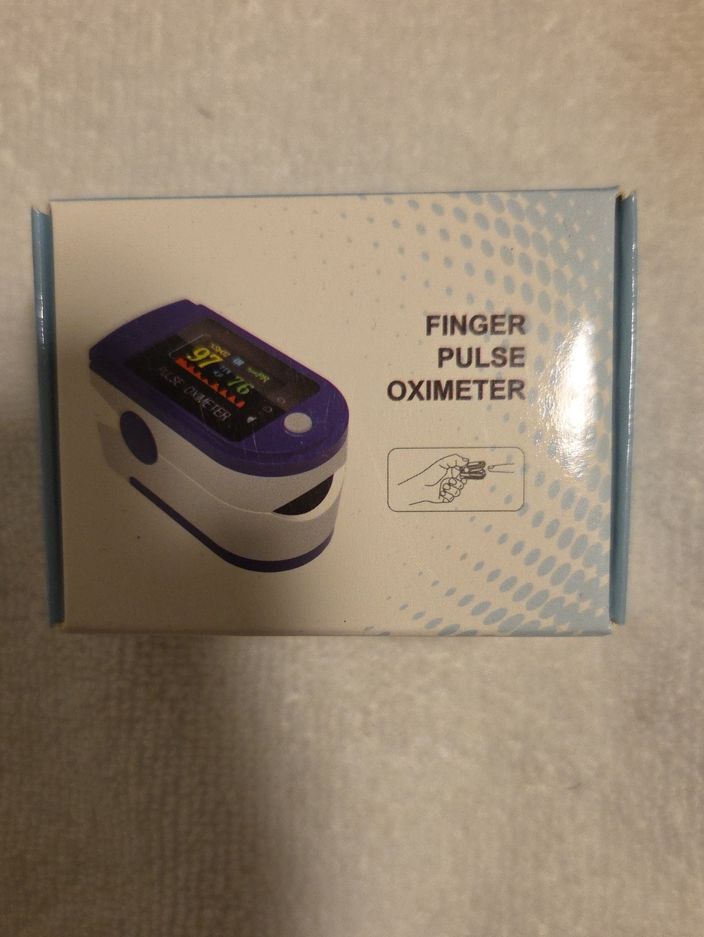 Finger Pulse Oximeter - Purple and White - Portable Oxygen & Heart Rate Monitor